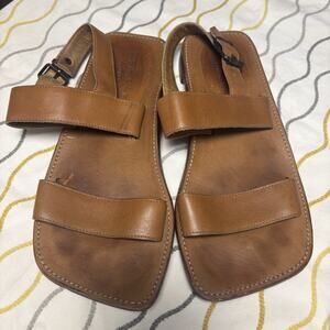 To Boot New York Women Sandals Brown Leather Sling back 8 Open Toed Western Boho